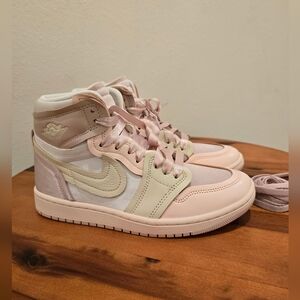 Jordan Women's High-Top Sneakers in Pale Pink and Cream